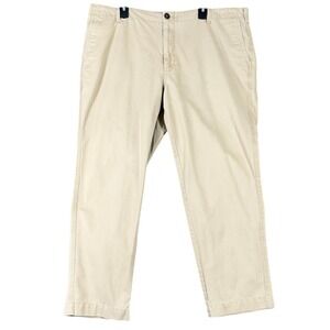 Joseph Abboud Mens Khaki Chinos Flat Front Straight Fit Dress Pants Size 42